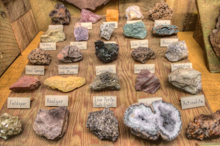 Various Rocks and Mineral on Display in a Geology Museum