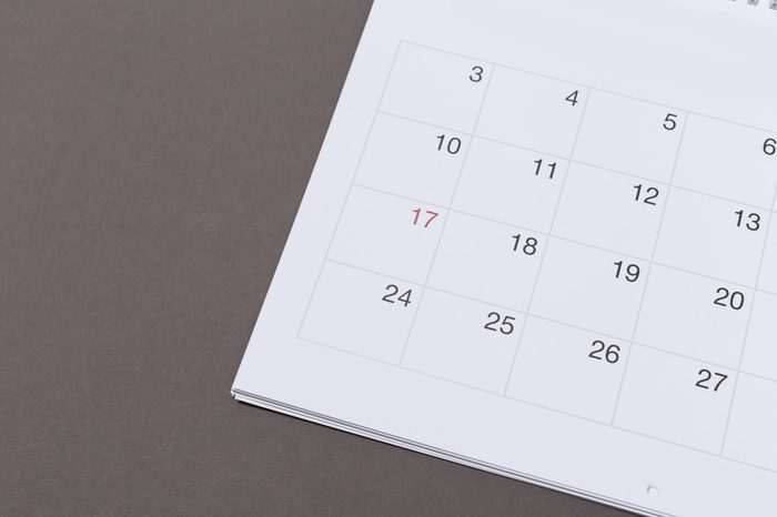 calendar on gray paper background