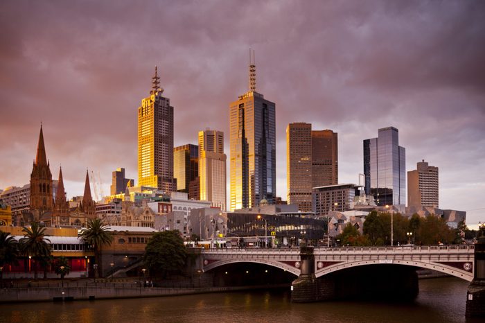 The city centre of Melbourne, Victoria, Australia.