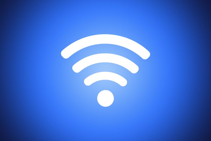 wifi icon on blue background