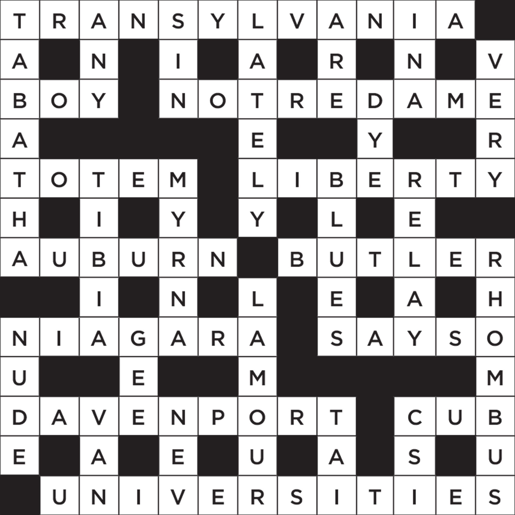 seven themed crossword puzzle