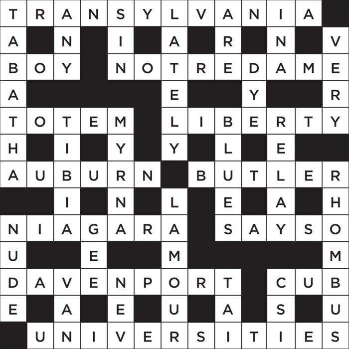 seven themed crossword puzzle