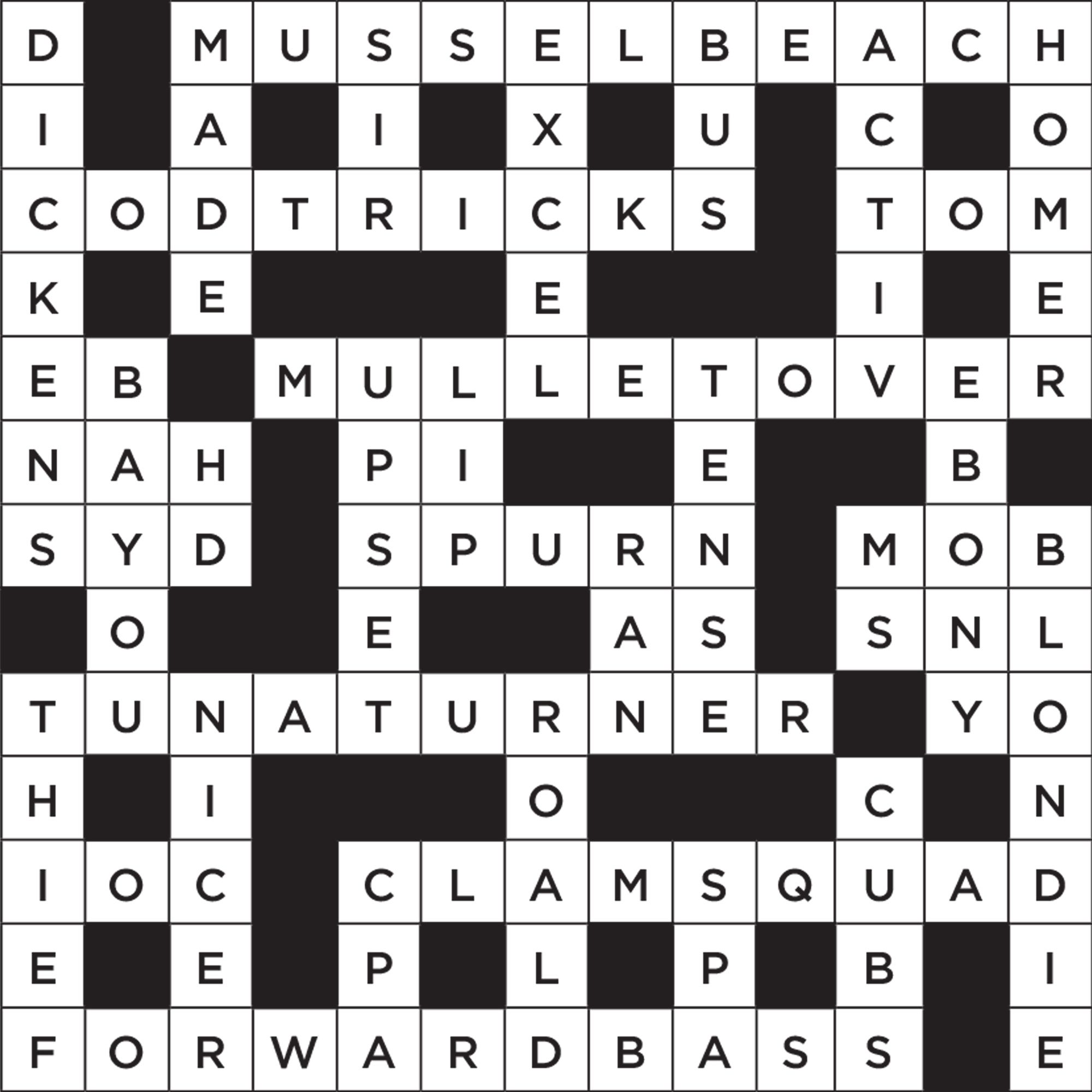 sea life puns crossword themed puzzle