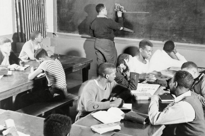Young African American men receiving instruction