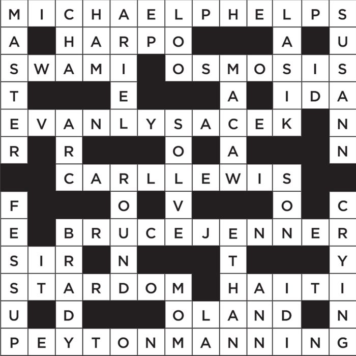 sports themed crossword puzzle