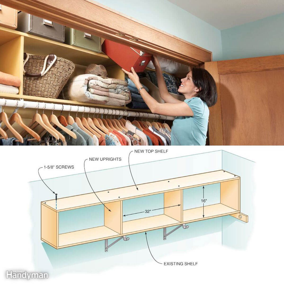 Storage for Small Spaces: Two-Story Closet Shelves