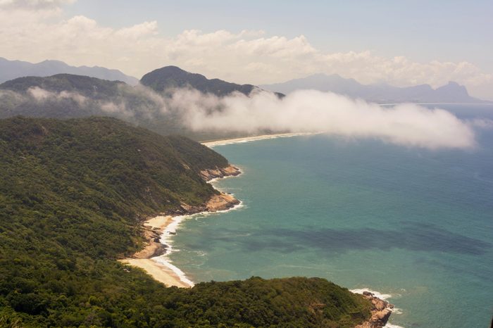 view of the wild beaches of the Pedra do Telegrafo, Rio de Janeiro, Brazil