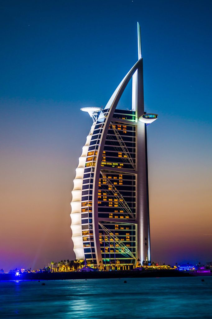 The world's first seven stars luxury hotel Burj Al Arab