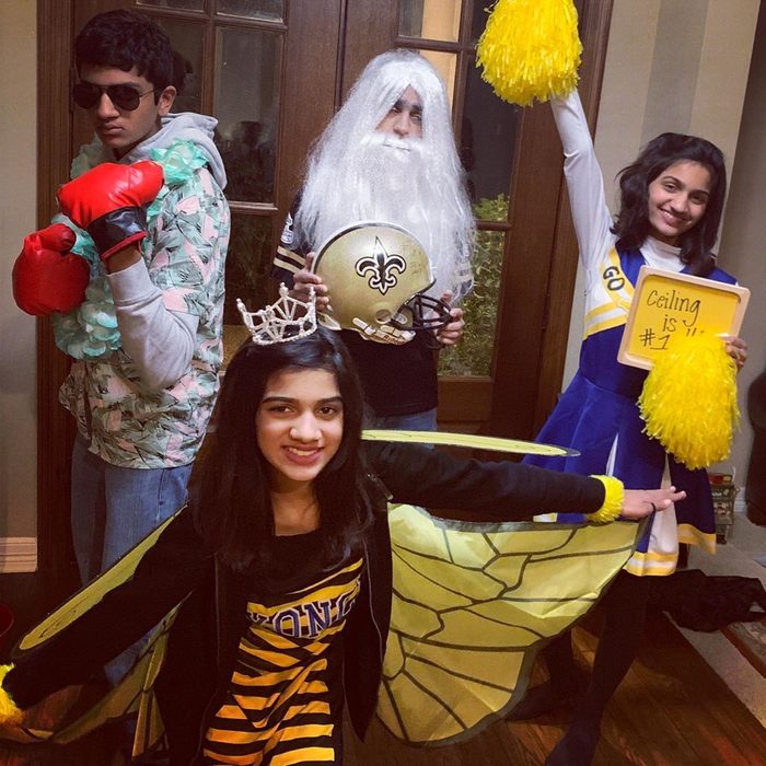 Bee-yonce, Hawaiian punch, fantasy football, and a ceiling fan halloween costumes