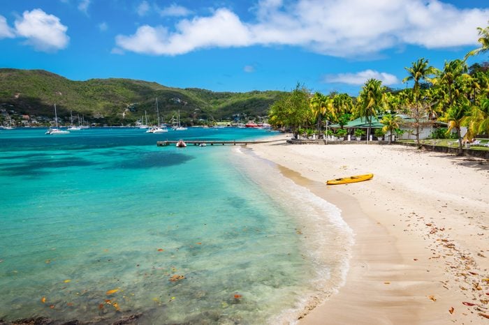 Beautiful beach of Bequia, St Vincent and the Grenadines.