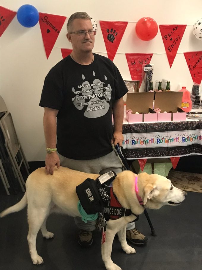 retirement party service dog