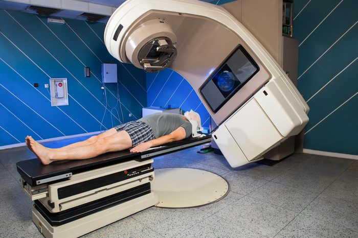 Man Receiving Radiation Therapy for Cancer 