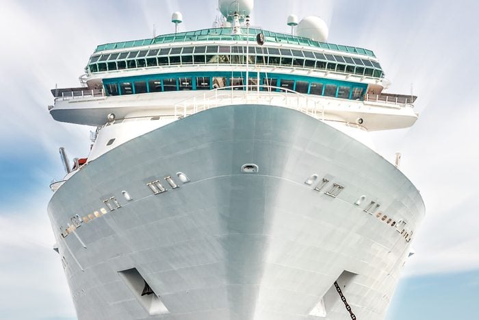 the front of a cruise ship close up
