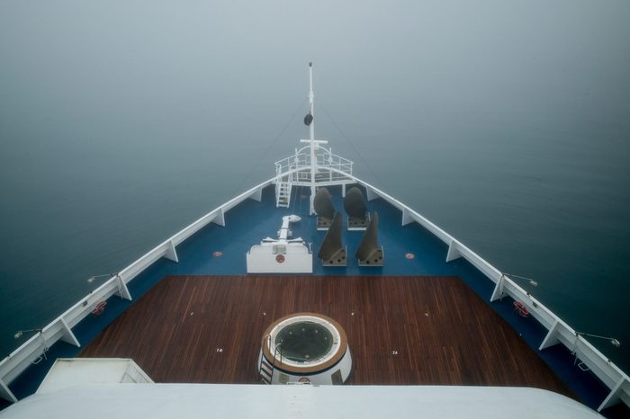 Ship bow fog