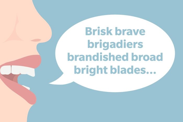 Tongue Twister: Brisk brave brigadiers brandished broad bright blades