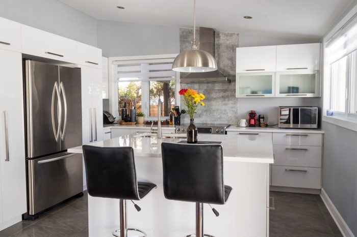 elegant new modern home kitchen with island