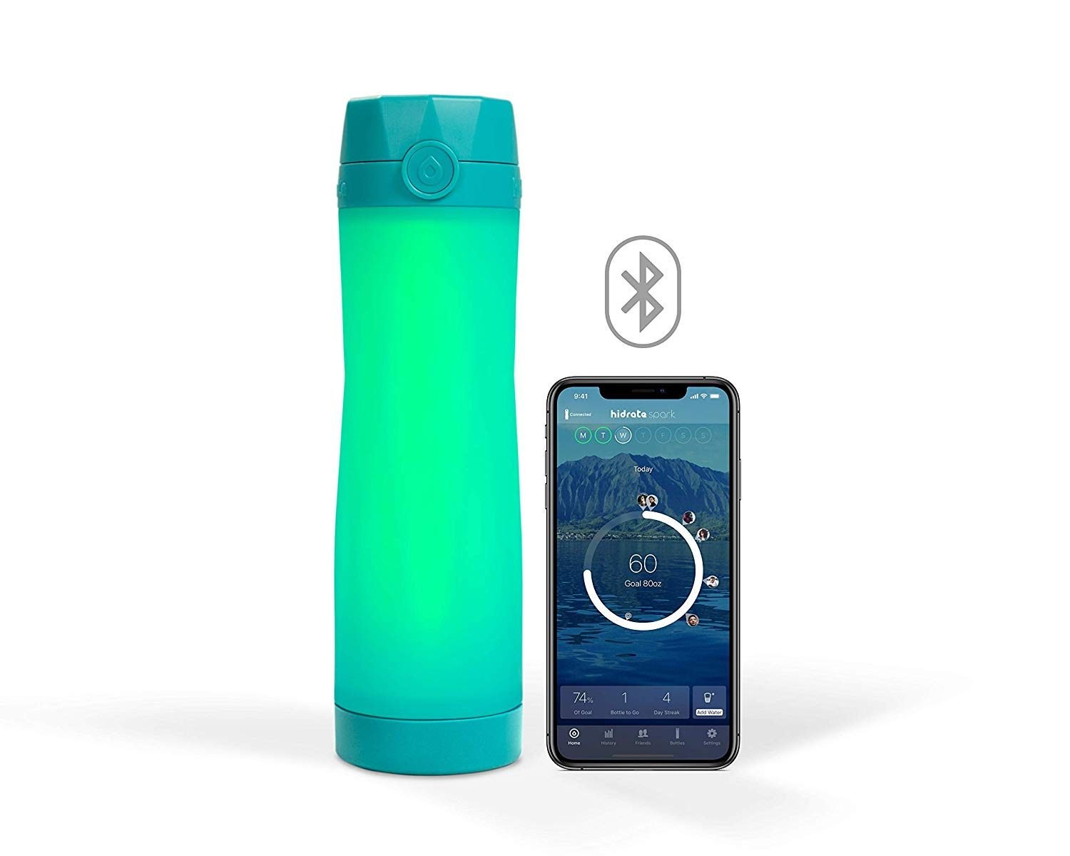 Personalised Water Bottle With Digital Temperature Display, Ladies