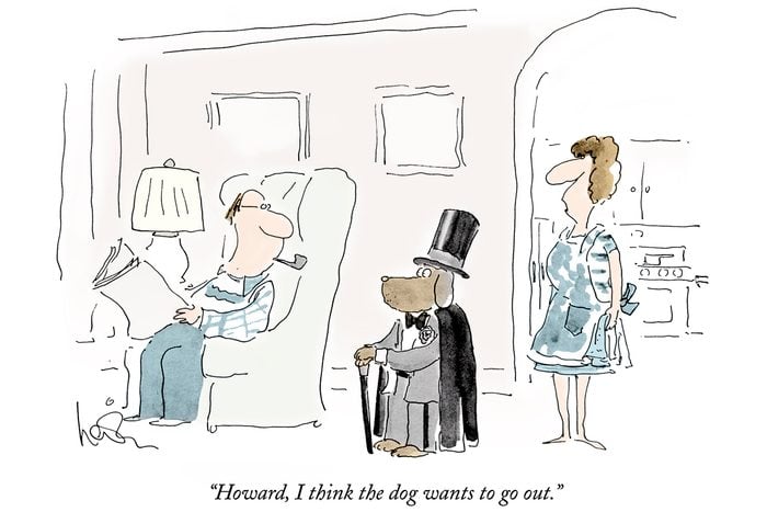 dog wants to go out cartoon