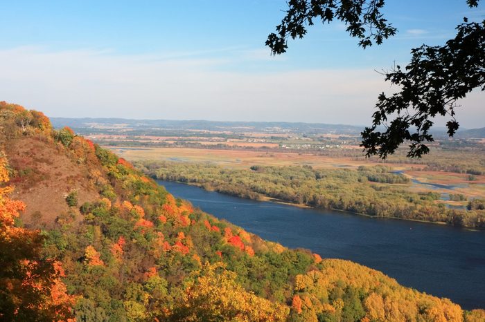 Mississippi river view at fall season