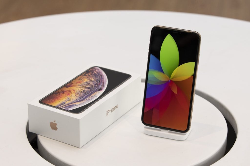 Iphone with box on display