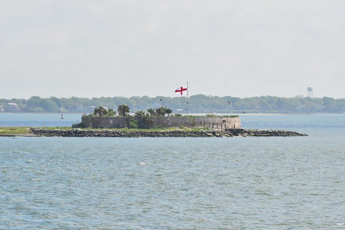 An old island fortress in the Charleston Channel in South Carolina.