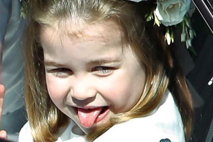 princess charlotte sticking tongue out