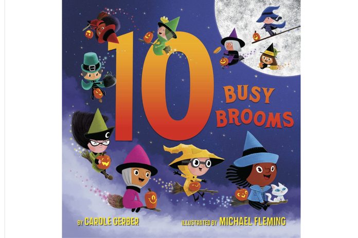 10 Busy Brooms by Carole Gerber and illustrated by Michael Fleming