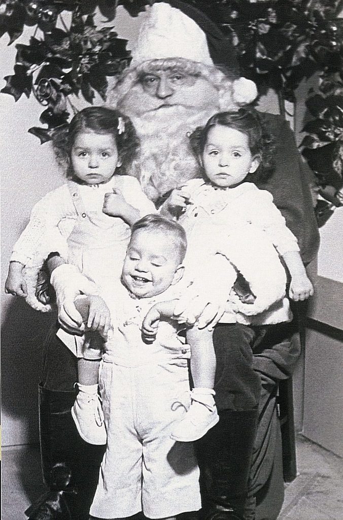 triplets with santa