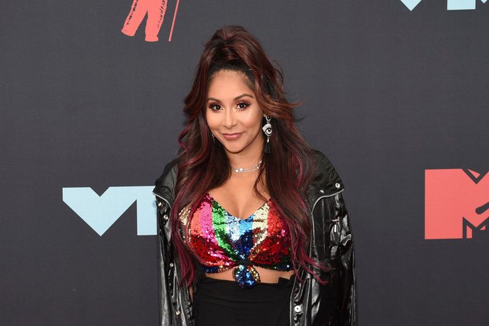 Mandatory Credit: Photo by Evan Agostini/Invision/AP/Shutterstock (10372528cc) Nicole Snooki Polizzi. Nicole " Nicole Snooki Polizzi " Polizzi arrives at the MTV Video Music Awards at the Prudential Center, in Newark, N.J 2019 MTV Video Music Awards - Arrivals, Newark, USA - 26 Aug 2019