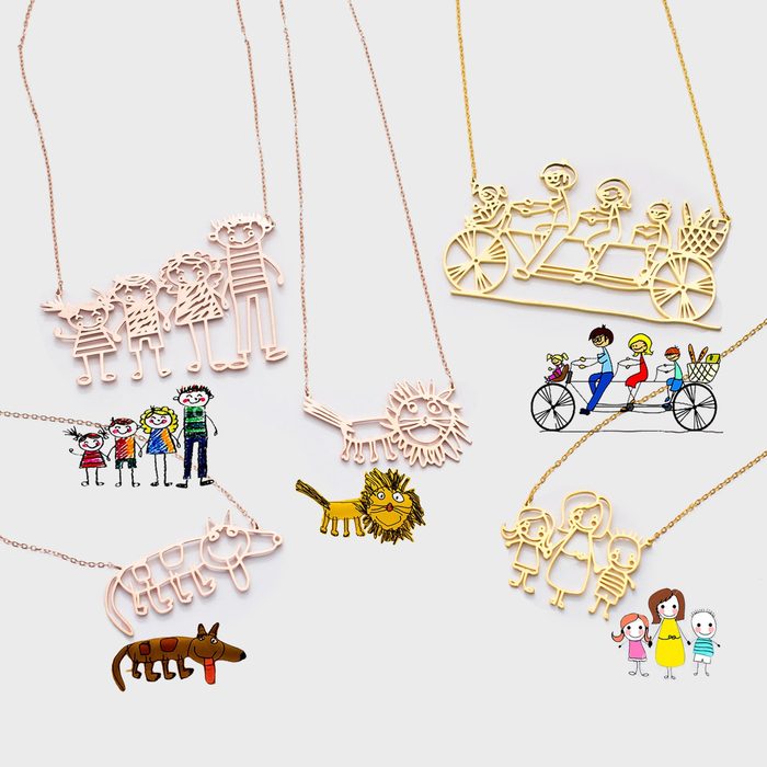 Caitlyn Minimalist Actual Kids Drawing Necklace