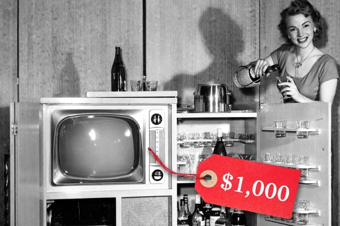 color tv cost 1950s