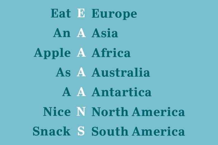 continents mnemonic device