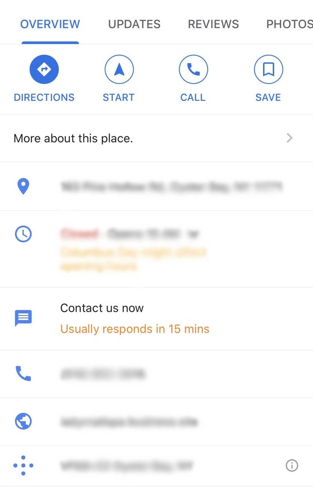google maps contact