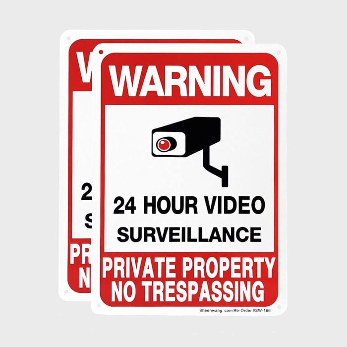 Rd Ecomm Sheenwang '24 Hour Video Surveillance' Lawn Sign Via Amazon.com