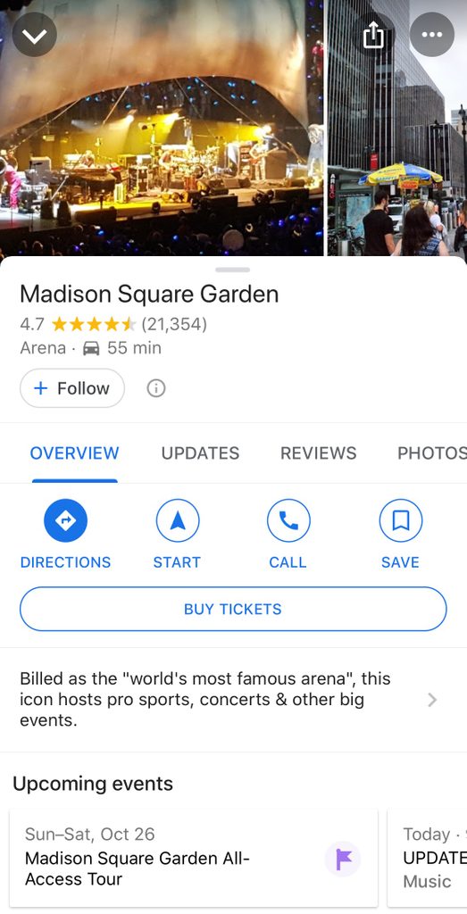 google maps buy tickets