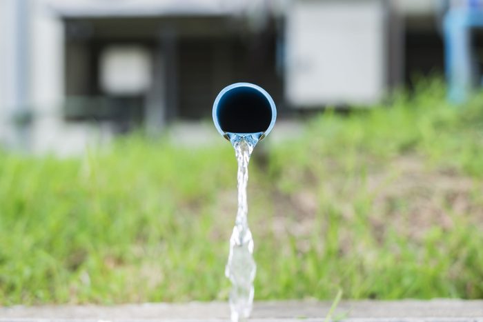 drainage water from pvc pipe (shallow DOF)