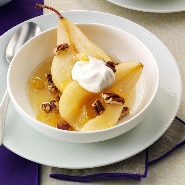 taste of home ginger poached pears