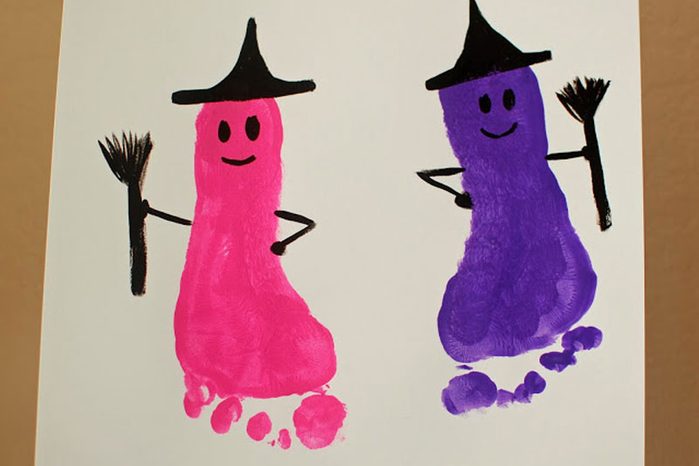 feet painting hallowen craft idea for kids