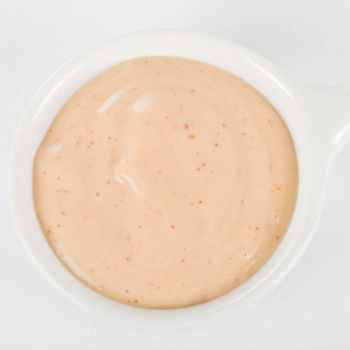 Rose Sauce / Fry Sauce Dip - Bowl of dipping sauce made with ketchup and mayonnaise.
