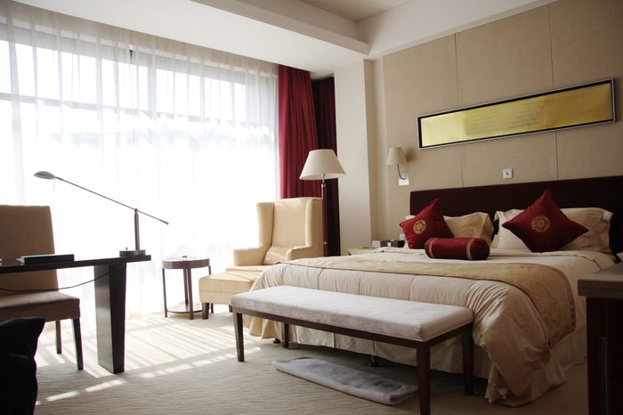 interior of hotel room or bedroom