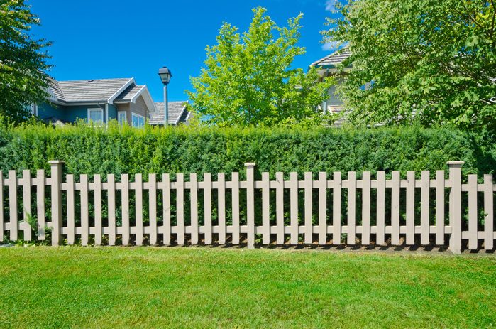 County style long wooden fence.