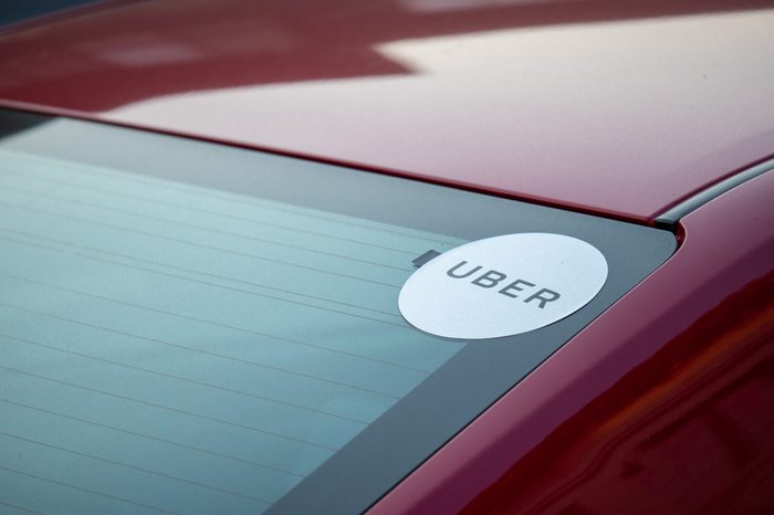 San Francisco, CA November 11, 2018: Car with Uber ride share decal on rear window of car
