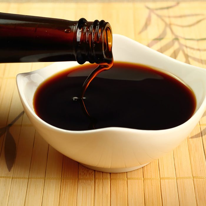 Pouring Soy Sauce into bowl