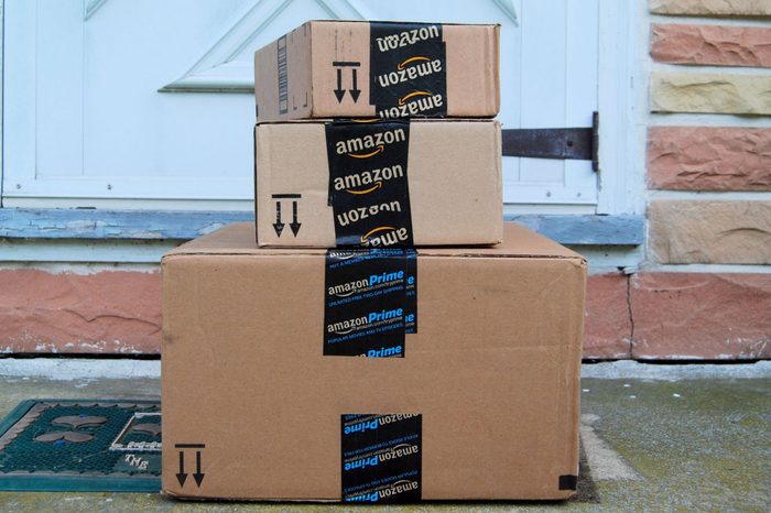 amazon shipping - boxes on doorstep