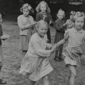 children playing, 1945