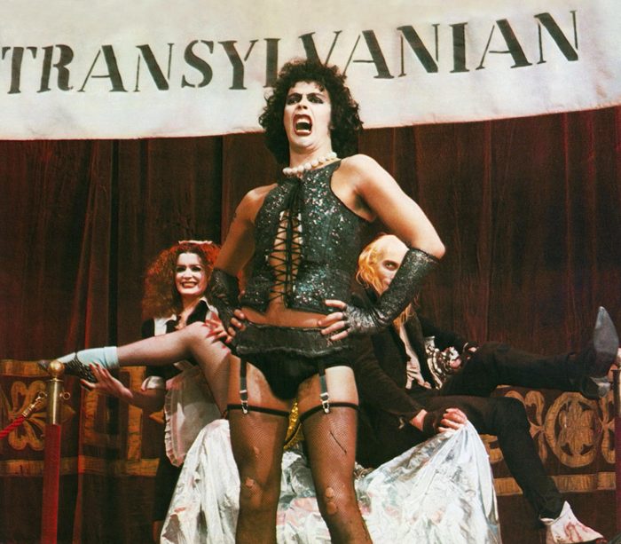 Editorial use only. No book cover usage. Mandatory Credit: Photo by 20th Century Fox/Michael White Prods/Kobal/Shutterstock (5885245ao) Tim Curry The Rocky Horror Picture Show - 1975 Director: Jim Sharman 20th Century Fox/Michael White Productions USA Scene Still Musical