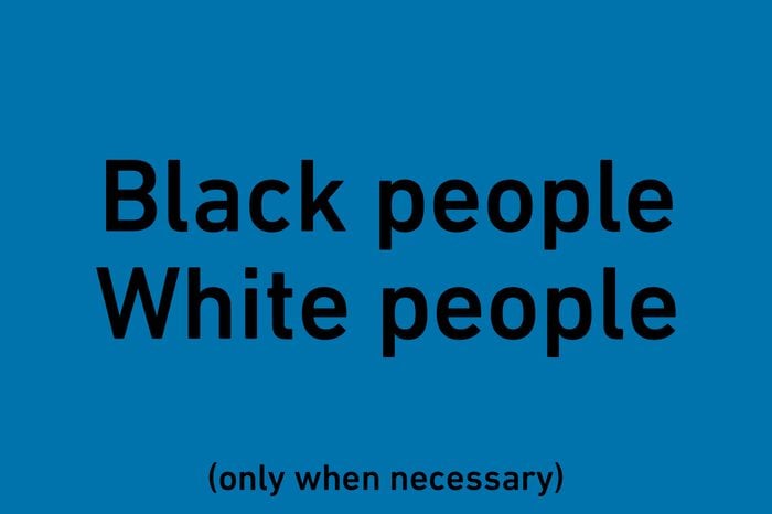 text "black people" and "white people"