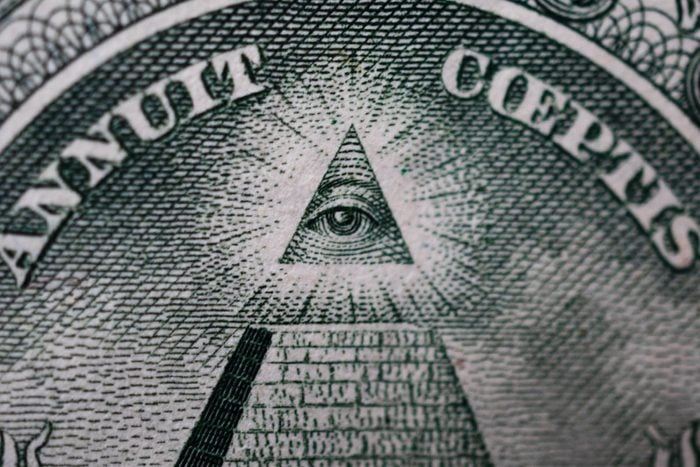 Eye Above Pyramid Dollar Bill Symbol