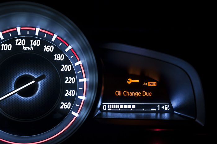 Car speedometer with information display - Oil Change Due Info