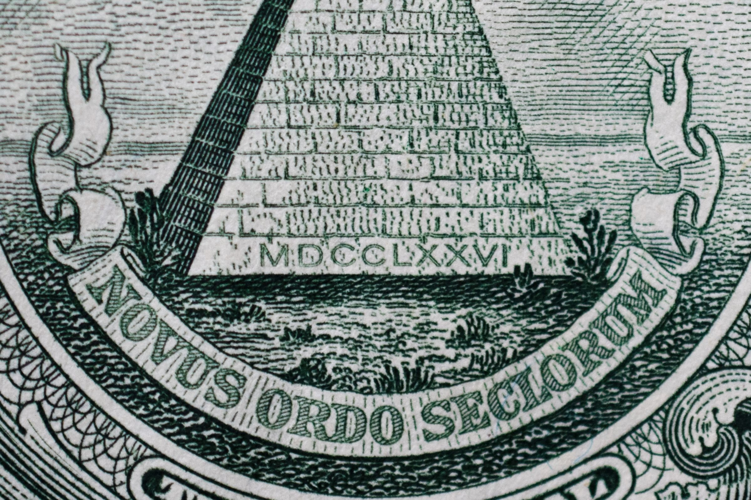 Pyramid Letters Dollar Bill